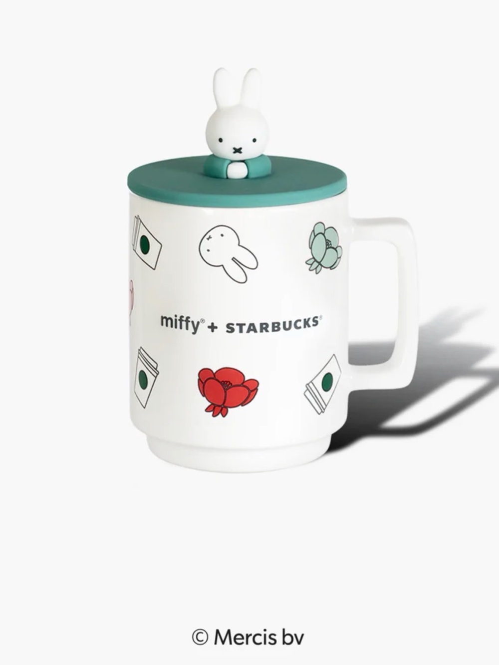 Starbucks x Miffy White Mug with Teal Lid and Bunny Topper